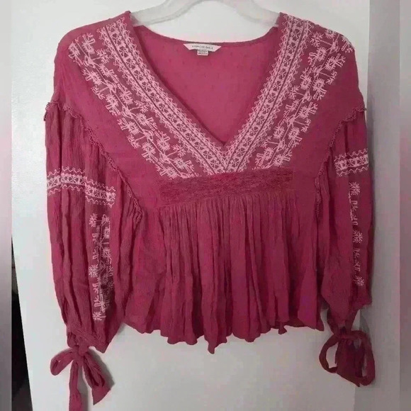 American eagle boho peasant top size m #104 - Picture 1 of 3